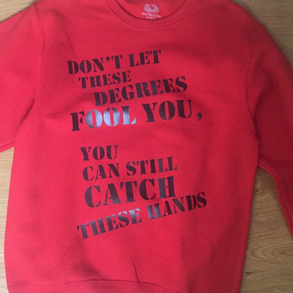 Funny Sweatshirt Size Small Red and Black New